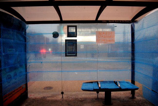 Bubble Wrap Bus Station | Uncustomary Art
