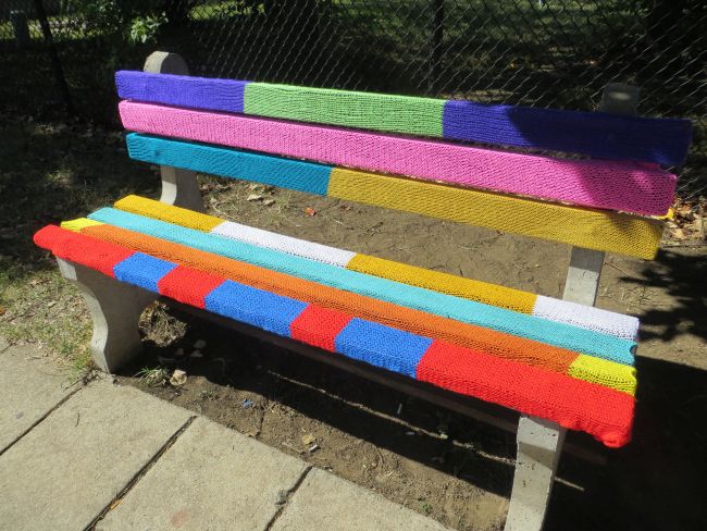 Yarnbomb Bench In Baltimore | Uncustomary Art