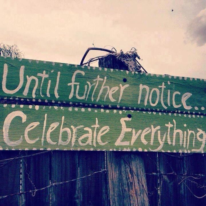 Until further notice celebrate everything