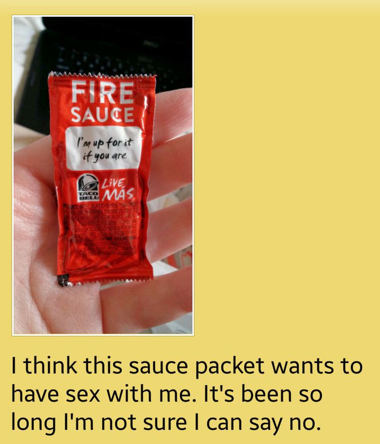 taco bell sauce packet text