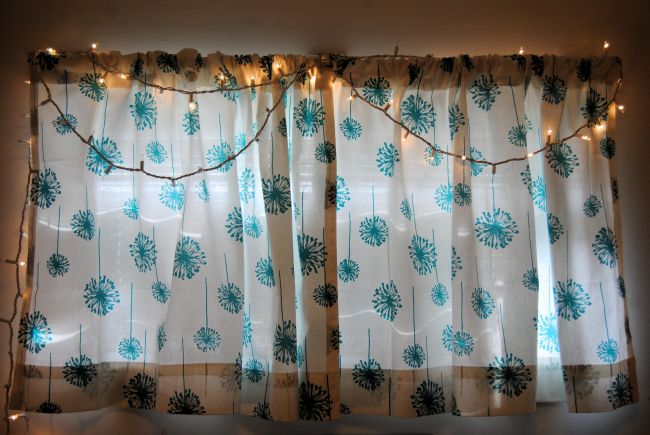 Teal Dandelion Curtains