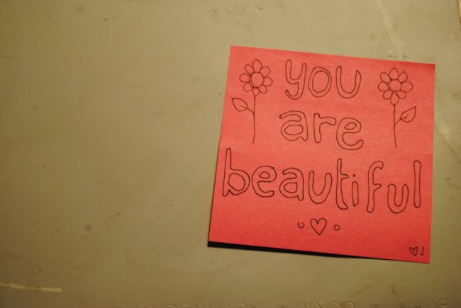 Uncustomary Art RAOK Random Acts Of Kindness You Are Beautiful Sticky Note