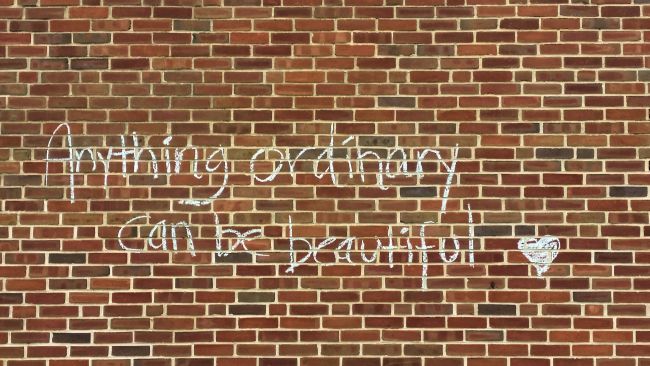 anything ordinary is beautiful sidewalk chalk uncustomary art