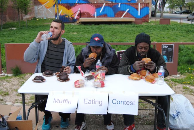 Impromptu Muffin Eating Contest On The Street Of Baltimore | Uncustomary Art