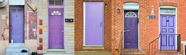 Colorful Rainbow Doors In Baltimore Purple – Uncustomary Art (2)