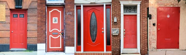 Colorful Rainbow Doors In Baltimore Red – Uncustomary Art (2)