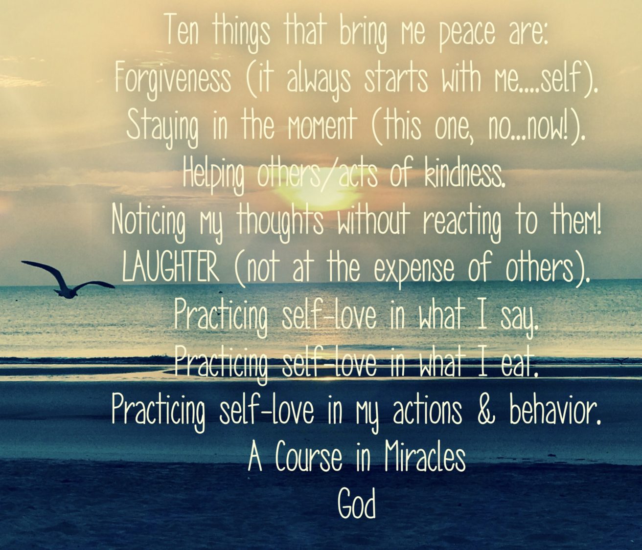 Self-Love Prompts: Ten Things That Bring Me Peace Are..