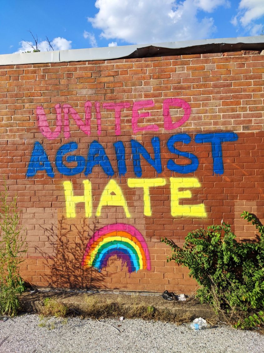 United Against Hate Rainbow Graffiti Baltimore | Uncustomary