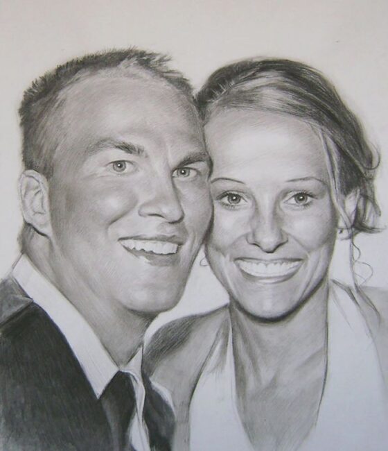 Charcoal drawing of couple