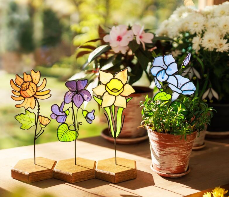 Glass Birth Flowers: Timeless Blooms in Vivid Stained Glass