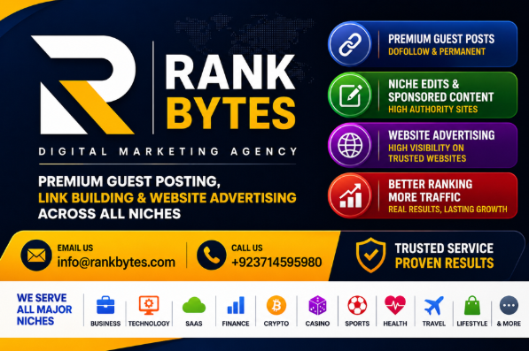 Rank Bytes – Authority Website Guest Post Placements for Stronger Search Visibility – info@rankbytes.com